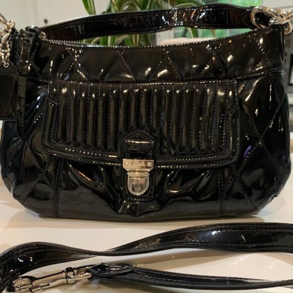 Coach Poppy Liquid Gloss Groovy Black Tote - Picture 2 of 10